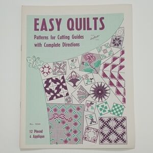 2/$20 VTG Aunt Martha's Easy Quilts Pattern Book No. 3500 043272003041